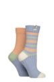 Women's 2 Pair Elle Soft Ribbed Boot Socks - Coral Blaze