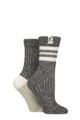 Women's 2 Pair Elle Soft Ribbed Boot Socks - Black