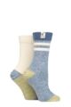 Ladies 2 Pair Elle Soft Ribbed Boot Socks - Autumn Apple