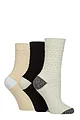 Women's 3 Pair Elle Super Soft Textured Boot Socks - Black