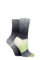 Women's 2 Pair Elle Space Dye Ribbed Boot Socks - Blue Aura