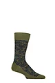 Mens 1 Pair Pantherella x Sanderson Tapestry Trees Egyptian Cotton Socks - Forest Green