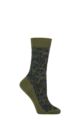 Women's 1 Pair Pantherella x Sanderson Tapestry Trees Egyptian Cotton Socks - Forest Green
