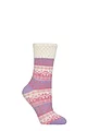 Women's 1 Pair Elle Feather-Lined Fairisle Home Socks - Soft Pastel