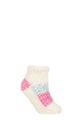 Ladies 1 Pair Elle Sherpa Lined Slipper Socks - Cream
