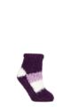 Ladies 1 Pair Elle Sherpa Lined Slipper Socks - Royal Purple