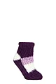 Women's 1 Pair Elle Sherpa Lined Slipper Socks - Royal Purple