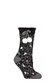 Women's 1 Pair Elle Sherpa Lined Socks with Grip - Charcoal