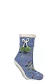 Women's 1 Pair Elle Chunky Sherpa Lined Cosy Moccasin Socks with Pom Pom - Forager