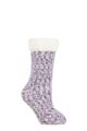 Ladies 1 Pair Elle Popcorn Feather Slipper Socks with Sherpa Lining - Royal Purple