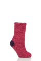 Ladies 1 Pair Elle Soft Hand Knitted Slipper Socks - Winter Berry