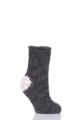 Ladies 1 Pair Elle Soft Hand Knitted Slipper Socks - Lunar Grey