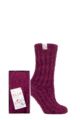 Ladies 1 Pair Elle Feather Slipper Gift Boxed Socks - Winter Berry