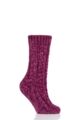 Ladies 1 Pair Elle Chenille Cable Slouch Socks - Winter Berry