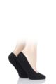 Ladies 2 Pair Elle Bamboo Seamless Shoe liners with Silicone Heel Grips - Black