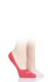 Ladies 2 Pair Elle Bamboo Seamless Shoe liners with Silicone Heel Grips - Strawberry Sorbet