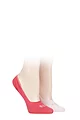 Women's 2 Pair Elle Bamboo Seamless Shoe liners with Silicone Heel Grips - Strawberry Sorbet