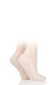 Ladies 2 Pair Elle Cotton Shoe Liner Socks with Padding - Natural