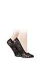 Women's 2 Pair Elle Lace Shoe Liners - Black Lace