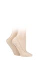Ladies 2 Pair Elle Lace and Wrapover Shoe Liners - Natural