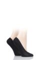 Ladies 2 Pair Elle Smooth Nylon Shoe Liners - Black