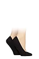Women's 2 Pair Elle Smooth Nylon Shoe Liners - Black