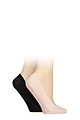 Women's 2 Pair Elle Smooth Nylon Shoe Liners - Pink / Black