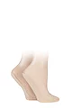 Women's 2 Pair Elle Lace Shoe Liner Socks with Grip - Natural