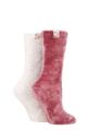 Ladies 2 Pair Elle Chenille Leisure Socks - Shrinking Violet