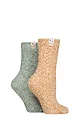 Women's 2 Pair Elle Cosy Bed & Slipper Socks - Marmalade