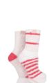 Ladies 2 Pair Elle Fluffy and Cosy Blissful Bed Time Socks - Pearl Pink