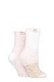 Women's 2 Pair Elle Fluffy and Cosy Blissful Bed Time Socks - Shetland Broad