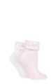 Women's 2 Pair Elle Original Cosy Bed Socks - Pink / Cream