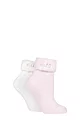 Women's 2 Pair Elle Original Cosy Bed Socks - Pink / Cream