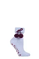 Women's 1 Pair Elle Wool Mix Slipper Socks with Pompoms - Kentucky Blue