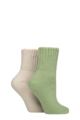 Women's 2 Pair Elle Cosy Home and Bed Socks - Forager