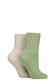 Women's 2 Pair Elle Cosy Home and Bed Socks - Forager