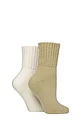 Women's 2 Pair Elle Cosy Home and Bed Socks - Classic Beige