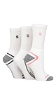 Women's 3 Pair SOCKSHOP Performance Sport Cushioned Crew Socks - White