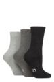 Women's 3 Pair SOCKSHOP Wool Blend Thermal Socks - Black / Charcoal / Grey
