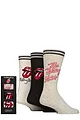 Mens 3 Pair SOCKSHOP Music Collection The Rolling Stones Gift Boxed Cotton Socks - Multi