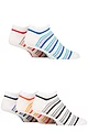 Mens 5 Pair SOCKSHOP Plain Regenerated Eco-Cotton Striped Trainer Socks - White Stripe