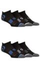 Mens 6 Pair SOCKSHOP Performance Sport Tech Half Cushioned Trainer Socks - Black