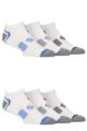 Mens 6 Pair SOCKSHOP Performance Sport Tech Half Cushioned Trainer Socks - White