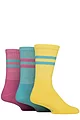 Mens 3 Pair SOCKSHOP Performance Leisure Socks - Bubblegum / Marine / Lemon