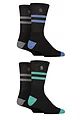 Mens 4 Pair SOCKSHOP Sport Performance Crew Socks - Black