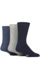 Mens 3 Pair SOCKSHOP Wool Blend Thermal Socks - Blue / Grey / Navy