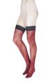 Ladies 1 Pair Trasparenze Soave Patterned Opaque Hold Ups - Red