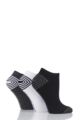 Ladies 3 Pair Jennifer Anderton Plain Cotton Trainer Socks - Monochrome