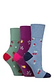 Women's 3 Pair Gentle Grip Fun Feet Socks - Fruits